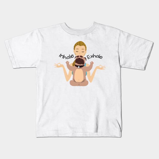 Exhale Yoga Kids T-Shirt by Pris25